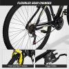 imageWEIZE Hardtail Mountain Bike 29 Inch Wheels Outdoor Cycling Bike 21Speed Trigger Shifter Aluminum Frame for Men and Women Comfort Saddle MTB Bicycle with Suspension ForkBlack