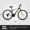 imageWEIZE Hardtail Mountain Bike 29 Inch Wheels Outdoor Cycling Bike 21Speed Trigger Shifter Aluminum Frame for Men and Women Comfort Saddle MTB Bicycle with Suspension ForkBlack