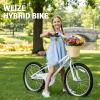 imageWEIZE Girls Bike for 614 Years Old 20 24 Inch Kids Bike with Basket and Kickstand Retro Style Childrens Bicycle for Teen Girls Lightweight Steel Frame Multiple ColorsWhite