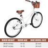 imageWEIZE Girls Bike for 614 Years Old 20 24 Inch Kids Bike with Basket and Kickstand Retro Style Childrens Bicycle for Teen Girls Lightweight Steel Frame Multiple ColorsWhite
