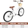 imageWEIZE Girls Bike for 614 Years Old 20 24 Inch Kids Bike with Basket and Kickstand Retro Style Childrens Bicycle for Teen Girls Lightweight Steel Frame Multiple ColorsWhite