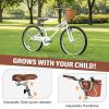 imageWEIZE Girls Bike for 614 Years Old 20 24 Inch Kids Bike with Basket and Kickstand Retro Style Childrens Bicycle for Teen Girls Lightweight Steel Frame Multiple ColorsWhite