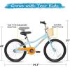 imageWEIZE Kids Bike 16 20 Inch Children Bicycle for Boys ampamp Girls Ages 412 Years Old Rider Height 4162 Inch Adjustable Seat ampamp Handlebars Coaster Brake Multiple Color OptionsBlue