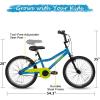 imageWEIZE Kids Bike 16 20 Inch Children Bicycle for Boys ampamp Girls Ages 412 Years Old Rider Height 4162 Inch Adjustable Seat ampamp Handlebars Coaster Brake Multiple Color OptionsDark blue