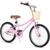 imageWEIZE Girls Bike for 614 Years Old 20 24 Inch Kids Bike with Basket and Kickstand Retro Style Childrens Bicycle for Teen Girls Lightweight Steel Frame Multiple ColorsPink