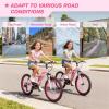 imageWEIZE 20 24 Inch Kids Mountain BikeKids Bike for Girls Age 614 Year Old6 Speed Kid Bicycle with Front Suspension ForkAdjustable Seat HeightHighCarbon Steel FrameIdeal for Girl AdventurersPeach Pink