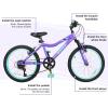 imageWEIZE 20 24 Inch Kids Mountain BikeKids Bike for Girls Age 614 Year Old6 Speed Kid Bicycle with Front Suspension ForkAdjustable Seat HeightHighCarbon Steel FrameIdeal for Girl AdventurersPurple