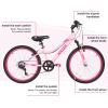 imageWEIZE 20 24 Inch Kids Mountain BikeKids Bike for Girls Age 614 Year Old6 Speed Kid Bicycle with Front Suspension ForkAdjustable Seat HeightHighCarbon Steel FrameIdeal for Girl AdventurersPeach Pink