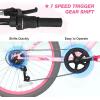 imageWEIZE 20 24 Inch Kids Mountain BikeKids Bike for Girls Age 614 Year Old6 Speed Kid Bicycle with Front Suspension ForkAdjustable Seat HeightHighCarbon Steel FrameIdeal for Girl AdventurersPeach Pink