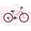 imageWEIZE 20 24 Inch Kids Mountain BikeKids Bike for Girls Age 614 Year Old6 Speed Kid Bicycle with Front Suspension ForkAdjustable Seat HeightHighCarbon Steel FrameIdeal for Girl AdventurersPeach Pink