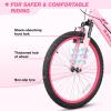 imageWEIZE 20 24 Inch Kids Mountain BikeKids Bike for Girls Age 614 Year Old6 Speed Kid Bicycle with Front Suspension ForkAdjustable Seat HeightHighCarbon Steel FrameIdeal for Girl AdventurersPeach Pink