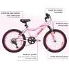 imageWEIZE 20 24 Inch Kids Mountain BikeKids Bike for Girls Age 614 Year Old6 Speed Kid Bicycle with Front Suspension ForkAdjustable Seat HeightHighCarbon Steel FrameIdeal for Girl AdventurersPeach Pink