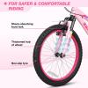 imageWEIZE 20 24 Inch Kids Mountain BikeKids Bike for Girls Age 614 Year Old6 Speed Kid Bicycle with Front Suspension ForkAdjustable Seat HeightHighCarbon Steel FrameIdeal for Girl AdventurersPeach Pink