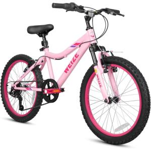 imageWEIZE 20 24 Inch Kids Mountain BikeKids Bike for Girls Age 614 Year Old6 Speed Kid Bicycle with Front Suspension ForkAdjustable Seat HeightHighCarbon Steel FrameIdeal for Girl AdventurersPeach Pink