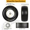 imageWEIZE 13x6506 Flat Free Lawn Mower Tire with Rim Fit Most Cub cadet Toro Zero Turn Mower 55quot Centered Hub 34quot or 58quot or 12quot Bushing 450lbs Capacity Set of 2 Not Fit Gravely
