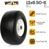 imageWEIZE 13x6506 Flat Free Lawn Mower Tire with Rim Fit Most Cub cadet Toro Zero Turn Mower 55quot Centered Hub 34quot or 58quot or 12quot Bushing 450lbs Capacity Set of 2 Not Fit Gravely