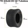 imageWEIZE 24x120012 Lawn Mower Tire 24x12012 Tractor Turf Saver Tire 4 ply Tubeless 1190lbs Capacity Set of 2