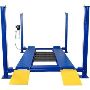 imageWEIZE 8500LBS 4 Post Vehicle Lift with Moving Casters 110V60Hz 15 HP Motor Single Point Release 71 Max Lifting Height Portable 4 Post Auto Car Lift for Home Garage Auto Shop Vehicle Parking