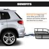 imageWEIZE 53 x 19 x 418 Inch Hitch Cargo Carrier 500 lbs Capacity Steel Hitch Cargo Rack Basket with Net Strap Tightener for Car SUV Truck Traveling Camping 2 ReceiverHITCH BASKET 60 and BAG