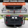 imageWEIZE 53 x 19 x 418 Inch Hitch Cargo Carrier 500 lbs Capacity Steel Hitch Cargo Rack Basket with Net Strap Tightener for Car SUV Truck Traveling Camping 2 ReceiverHITCH BASKET 60 and BAG