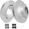 imageWeize w Front and Rear Drilled amp Slotted Brake Rotors  Ceramic Brake Pads Kit Fit for 20072021 Toyota Tundra Land Cruiser Sequoia 20162021 Lexus LX570
