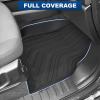 imageWEIZE Floor Mats Compatible with F250F350 All Weather Floor Liners for 20172024 2025 Ford F250F350 SuperCrew Cab Rear with Under Seat Fold Flat StorageSet of 3