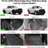 imageWeize Floor Mats Cargo Liner for Dodge Ram 1500 Crew Cab 20192024 New Body NOT Classic Models Rear Row with Underseat Storage Box AllWeather TPE Custom Fit Bucket Seat 1st amp 2nd Row Black
