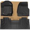 imageWEIZE Floor Mats Compatible with F250F350 All Weather Floor Liners for 20172024 2025 Ford F250F350 SuperCrew Cab Rear with Under Seat Fold Flat StorageSet of 3