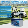 image:imageWEIZE 36V 60AH Bluetooth LiFePO4 Lithium Battery Builtin 150A BMS LowTemp Protection Deep Cycle 350A5S Peak Discharge Battery Perfect for Golf Cart Trolling Motor Solar System RV Off Grid