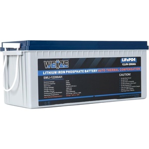 image:imageWEIZE 12V 200Ah LiFePO4 Lithium Battery with SelfHeating Function Builtin Smart BMS Up to 8000 Deep Cycles Rechargeable Battery Perfect for RV Solar Marine Camping and Off Grid
