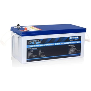 image:imageWEIZE 24V 200AH LiFePO4 Lithium Battery Builtin 100A BMS Up to 8000 Deep Cycles Rechargeable Battery Perfect for Solar System RV Camping Marine Off Grid Applications